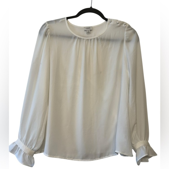J. Crew Ruffled Long Sleeve Blouse - Picture 1 of 7